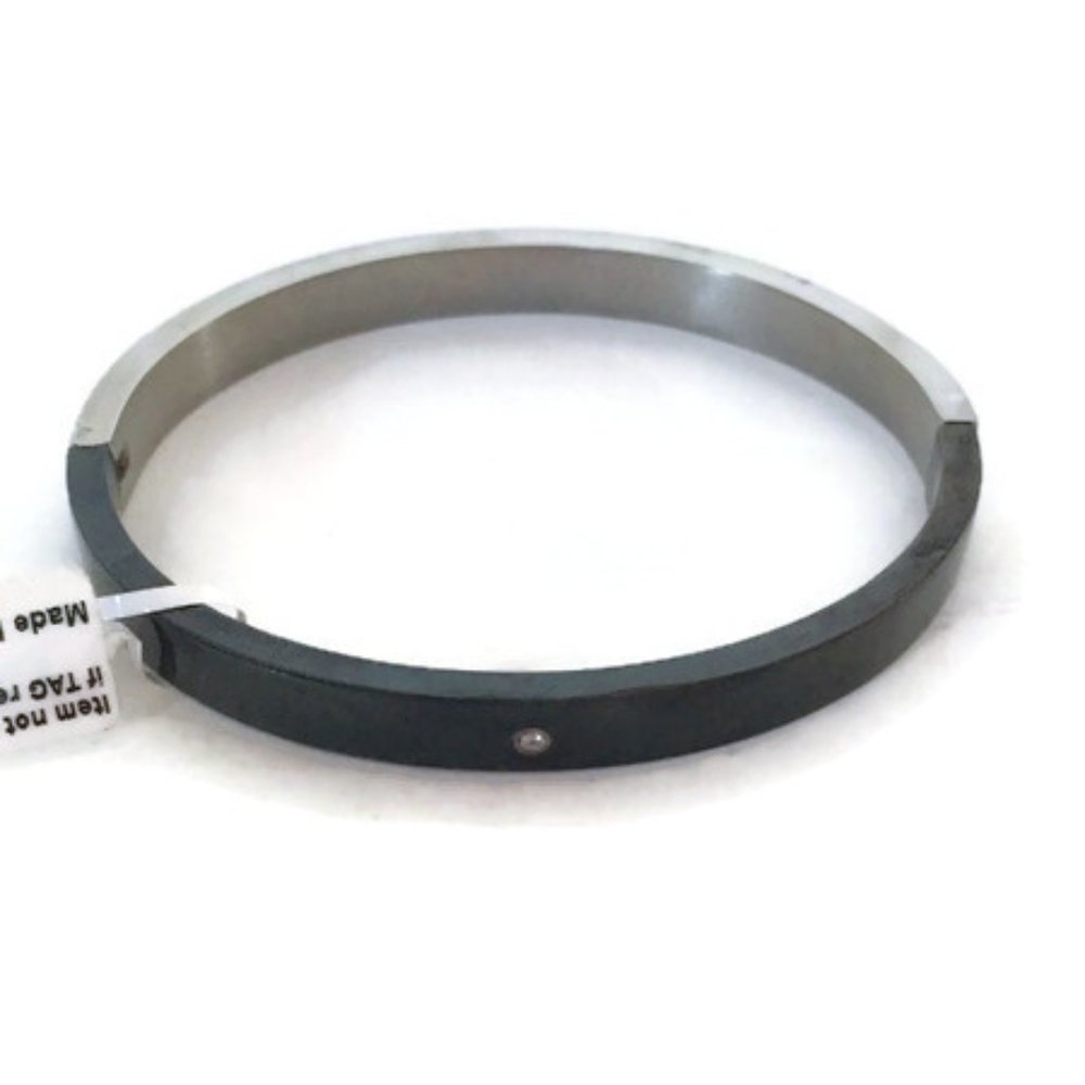 titanium silver diamond bangle bracelet round new